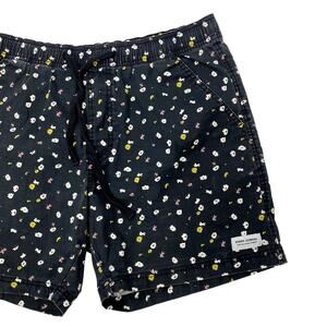 Banks Journal Black floral mens swim trunks